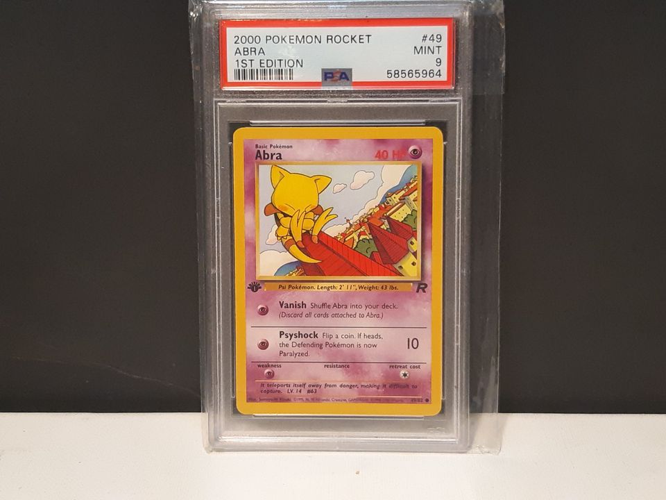 1st Edition Team Rocket Abra PSA 9!!