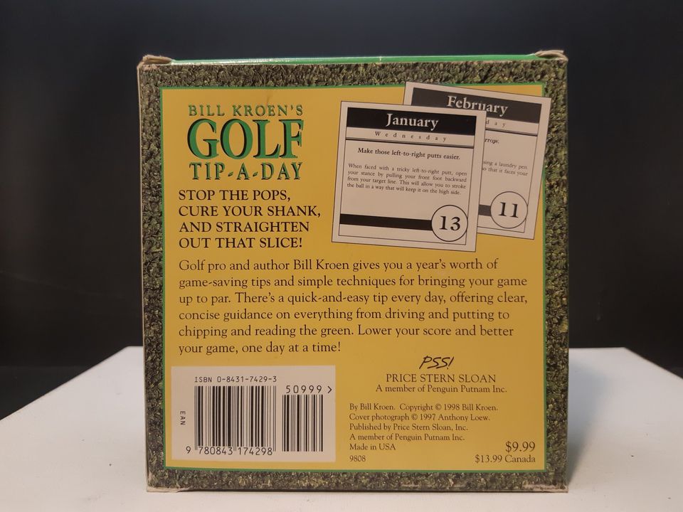 Rare Golf Calendar 1999 Bill Kroens Golf Tip A Day new in box!!