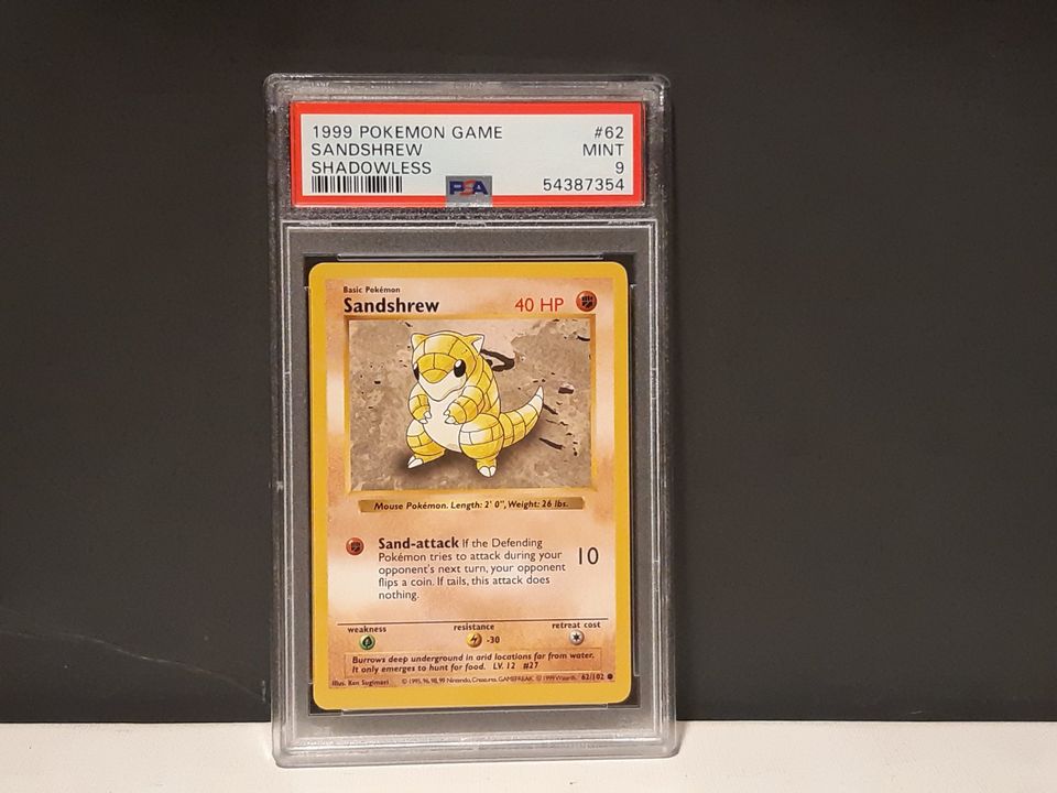 Base Set Shadowless Sandshrew PSA 9