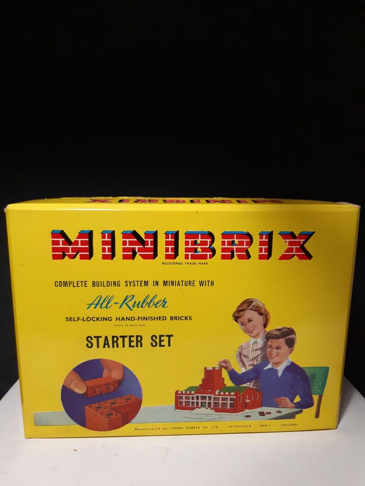 VINTAGE MINIBRIX Series 1 Rubber Block Building Set with instructions