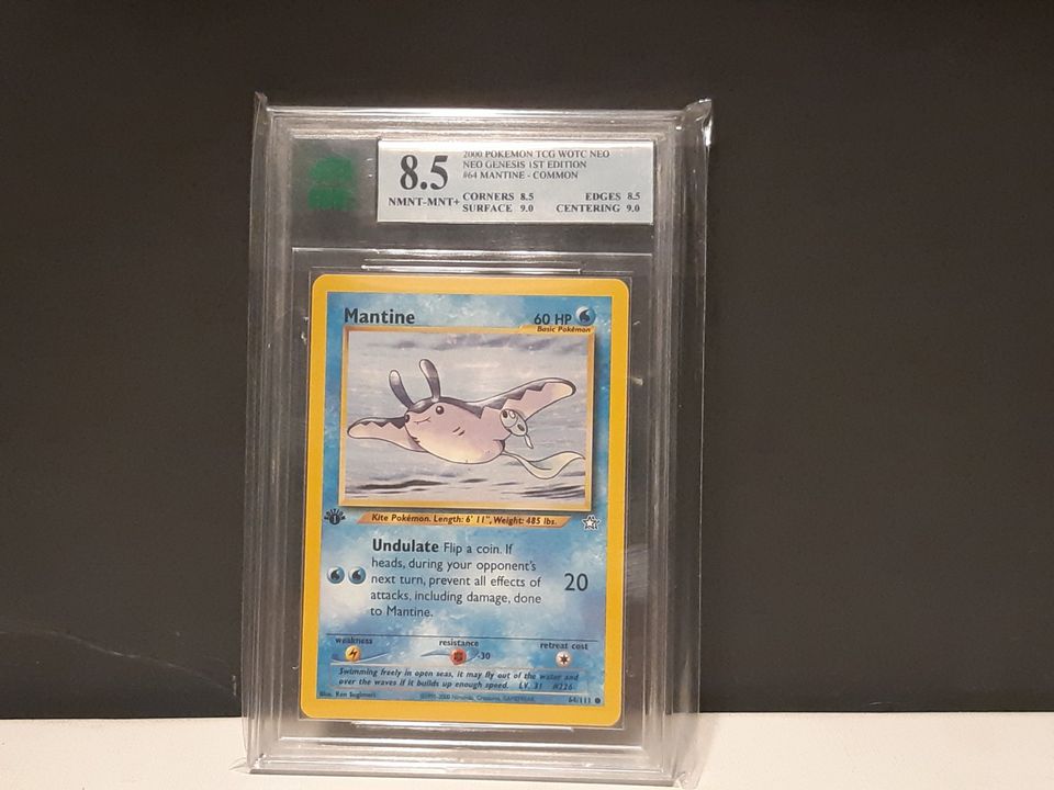 1st Edition Neo Genesis Mantine Graded 8.5