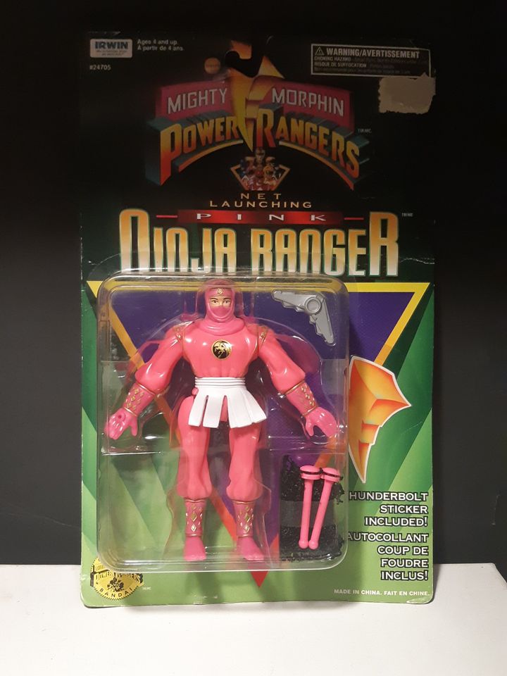 1995 Power Ranger Toy !!!! Pink Ninja Ranger Kick Figure Bandai Mighty Morphin Power Rangers