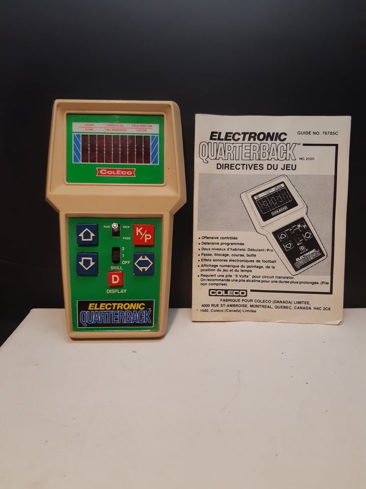 Vintage 1978 Coleco Electronic Quarterback Handheld Game Complete In Box!!!