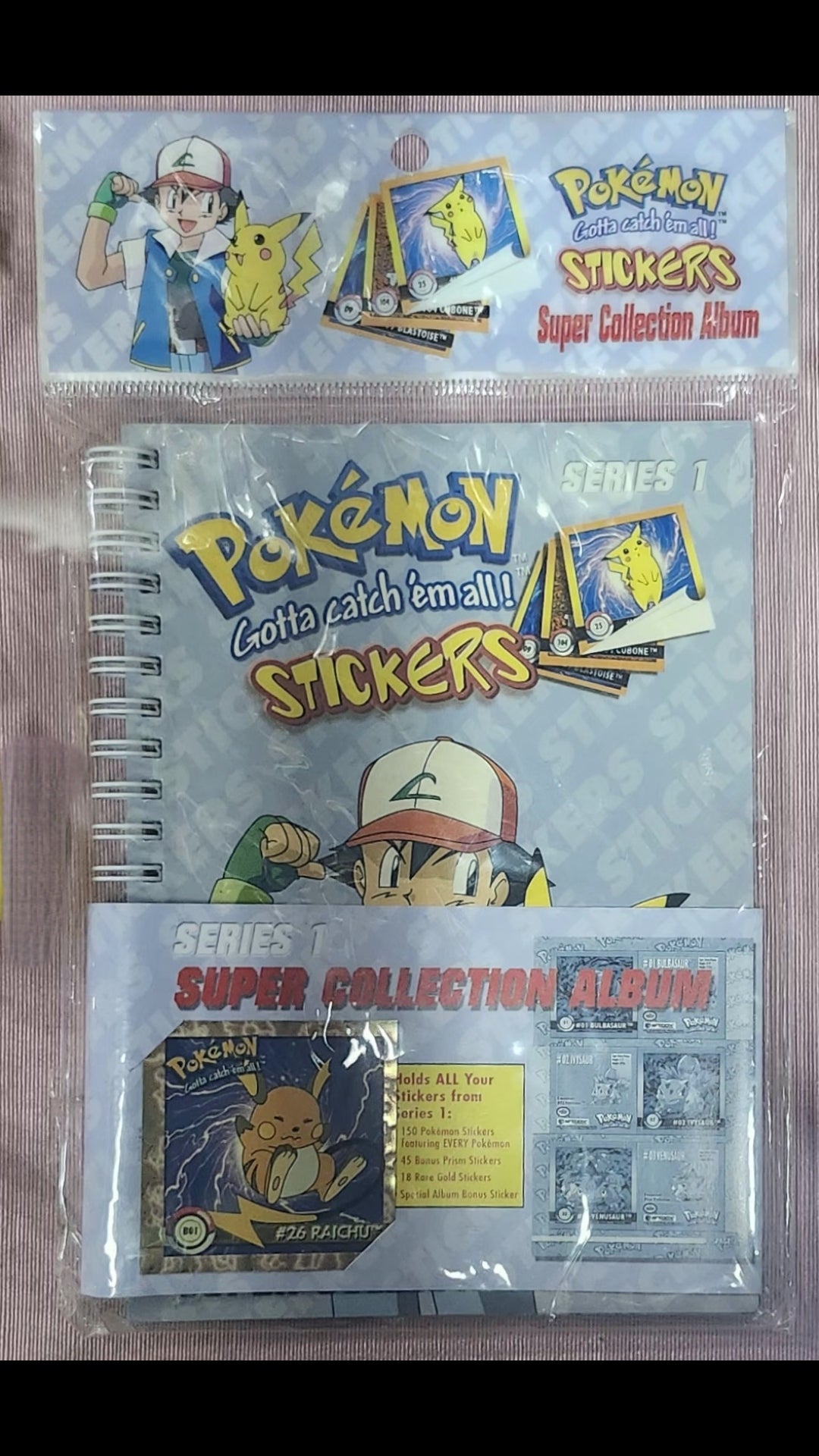 Rare 90s Sealed Pokemon Series 1 Super Sticker Collection Album